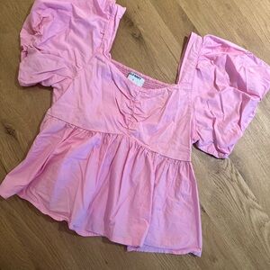 Old Navy Pink Puff Sleeve Blouse